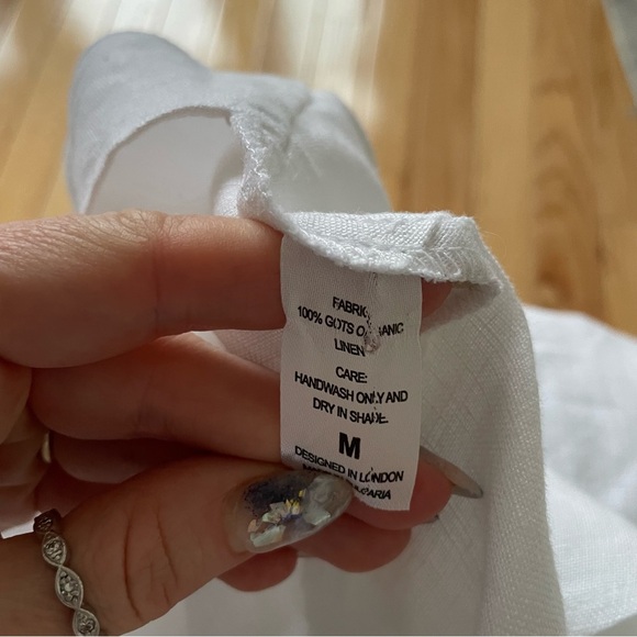 Casa | Raki Gaby White Linen Knot Front Side Slit Midi Skirt EUC Size Medium - Picture 10 of 12